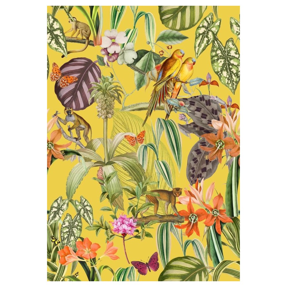 PAPEL PINTADO COORDONNE BRAZIL PARROTS AMARILLO