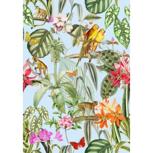 PAPEL PINTADO COORDONNE BRAZIL PARROTS CIELO