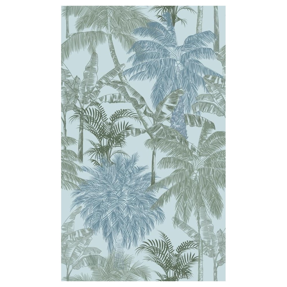 PAPEL PINTADO COORDONNE BRAZIL PALMS CAQUI AZ/VER