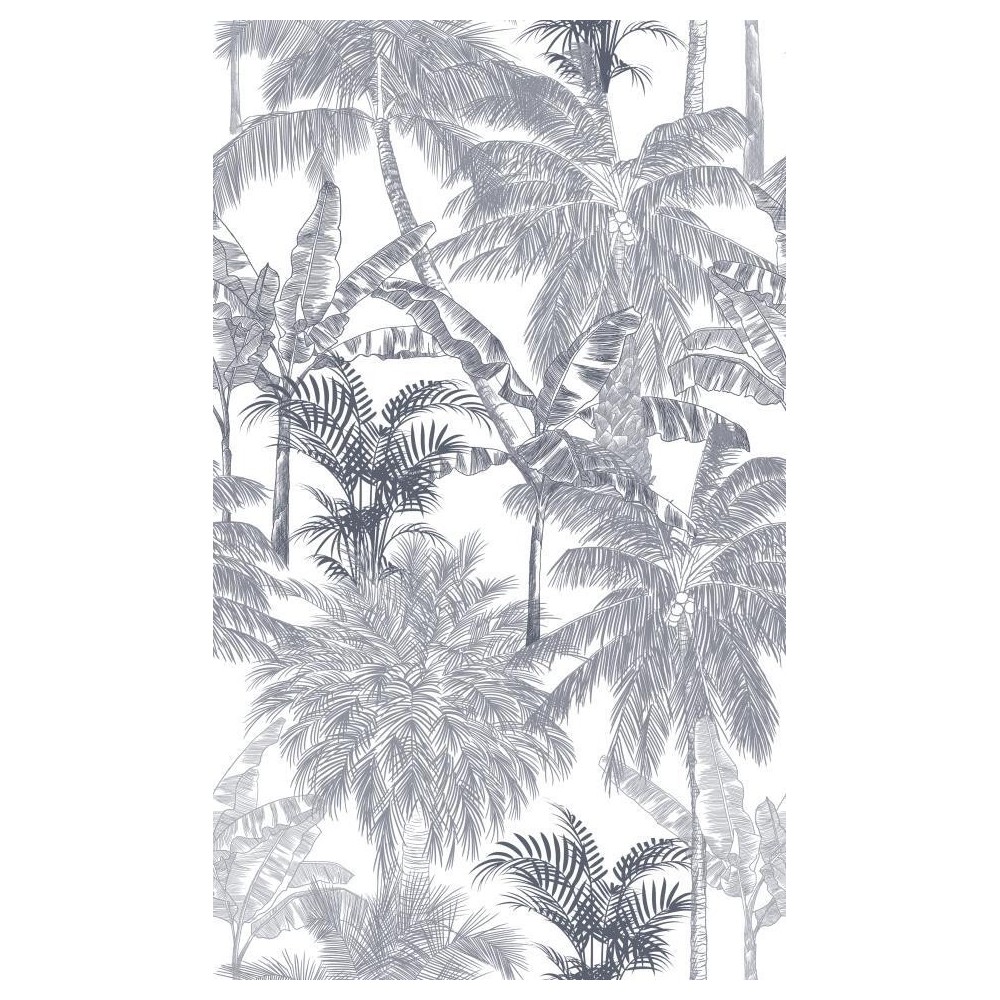 PAPEL PINTADO COORDONNE BRAZIL PALMS PLOMO BL/GR