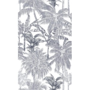 PAPEL PINTADO COORDONNE BRAZIL PALMS PLOMO BL/GR