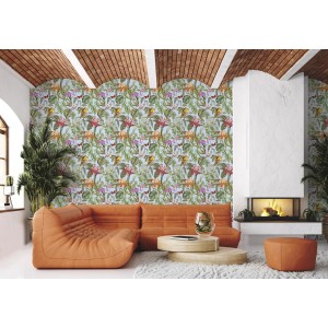 PAPEL PINTADO COORDONNE BRAZIL PARROTS CIELO