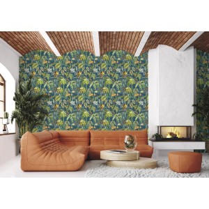 PAPEL PINTADO COORDONNE BRAZIL PARROTS AÑIL