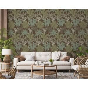 PAPEL PINTADO COORDONNE BRAZIL PALMS CHOCOLATE 