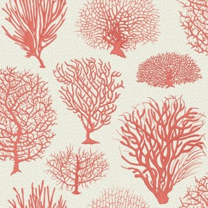 PAPEL PINTADO COLE & SON CURIO SEAFERN CORAL