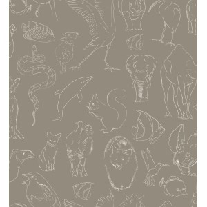 PAPEL PINTADO COORDONNE RANDOM KIDS ZOOLOGY STONE