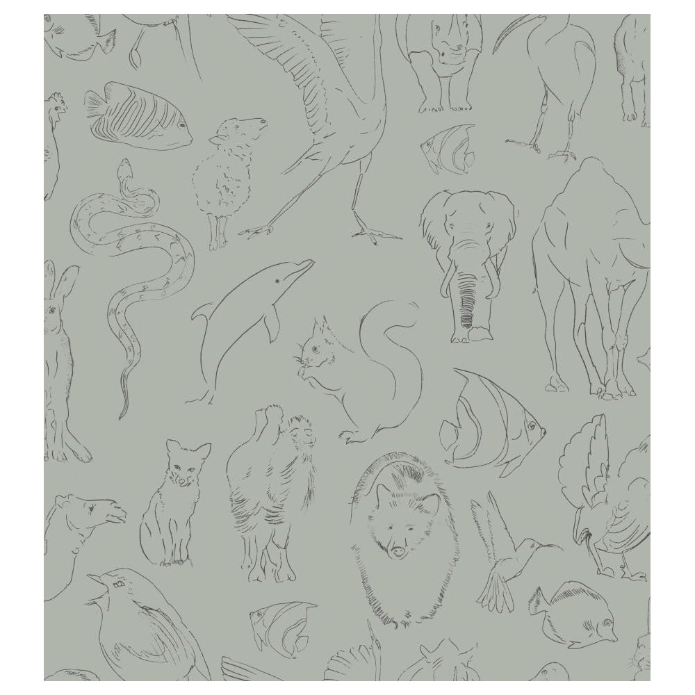 PAPEL PINTADO COORDONNE RANDOM KIDS ZOOLOGY AQUA V