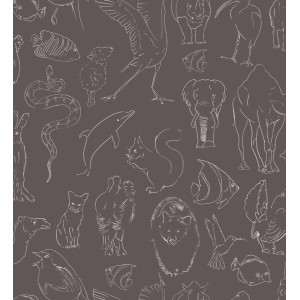 PAPEL PINTADO COORDONNE RANDOM KIDS ZOOLOGY CHALK